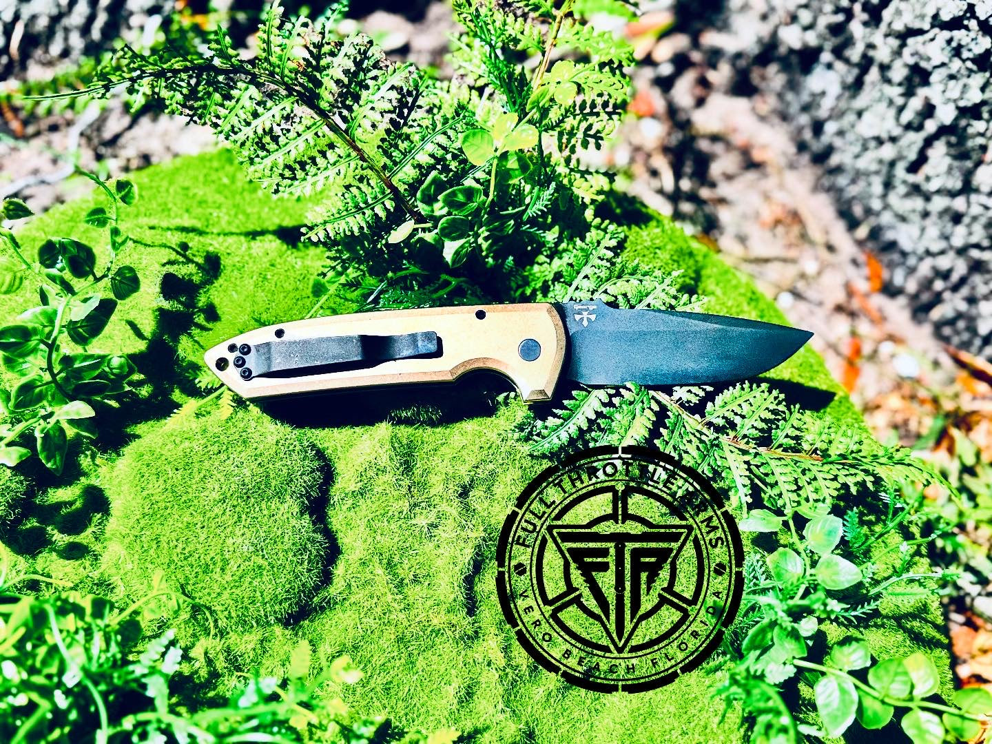 Pro-Tech Les George Custom Rockeye Auto -Tex AlBronze with black blade - Full Throttle Arms LLC