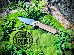 Pro-Tech Les George Custom Rockeye Auto -Tex AlBronze with black blade - Full Throttle Arms LLC