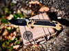 MICROTECH LUDT GEN III AUTOMATIC FOLDING KNIFE TAN ALUMINUM 3.4” M390 TANTO BLACK 1136-1TA - Full Throttle Arms LLC